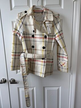 Coach Plaid Trench Coat in size small